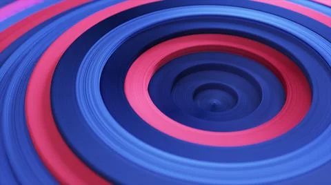 Abstract pattern of colorful circles with offset effect. Red blue rings. Abst Stock Illustration