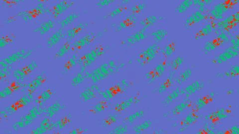 Abstract pattern with colorful distorted letters on purple Stock Illustration