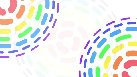 Abstract pattern of colorful rounded dashes forming a symmetrical design on.. Stock Footage 321997270