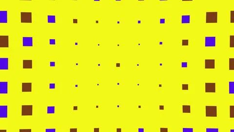 Abstract pattern with colorful squares on yellow background Stock Illustration