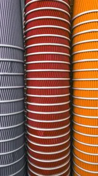 Abstract pattern of colorful stacked ripple paper cups for takeaway coffee .. Stock Photos