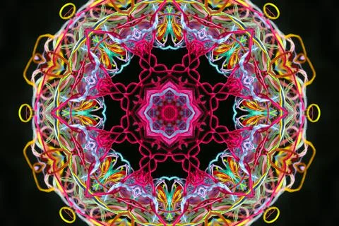 Abstract pattern of colorful threads with 3D effect イラスト素材