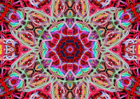 Abstract pattern of colorful threads with 3D effect 스톡 일러스트