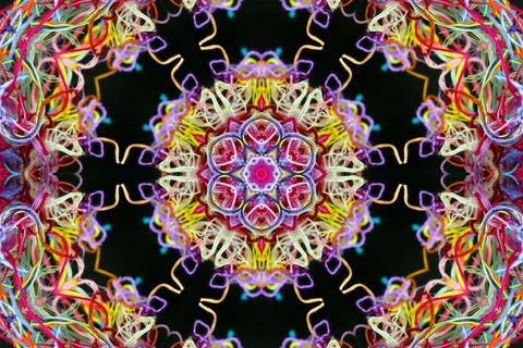 Abstract pattern of colorful threads with 3D effect Illustrazione stock