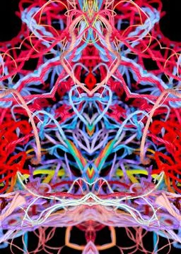 Abstract pattern of colorful threads with 3D effect Stockillustratie