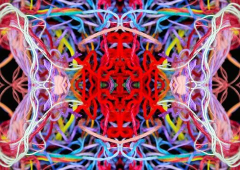 Abstract pattern of colorful threads with 3D effect Illustrazione stock