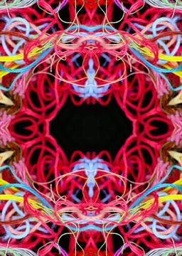 Abstract pattern of colorful threads with 3D effect Stock Illustration