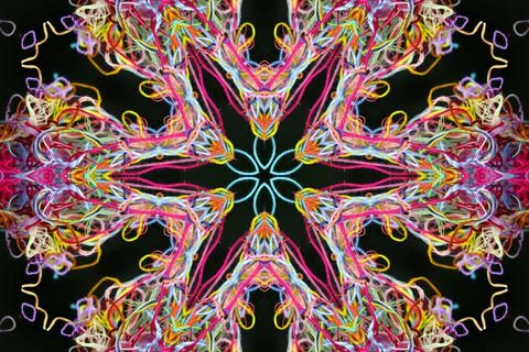 Abstract pattern of colorful threads with 3D effect Illustrazione stock