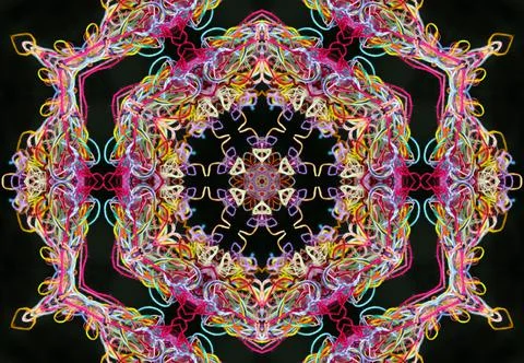 Abstract pattern of colorful threads with 3D effect 스톡 일러스트