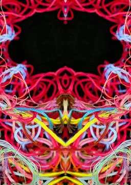 Abstract pattern of colorful threads with 3D effect Stock Illustration