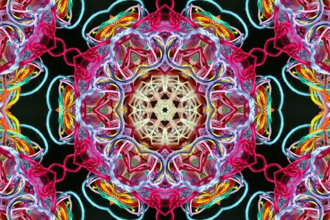 Abstract pattern of colorful threads with 3D effect Stock Illustration