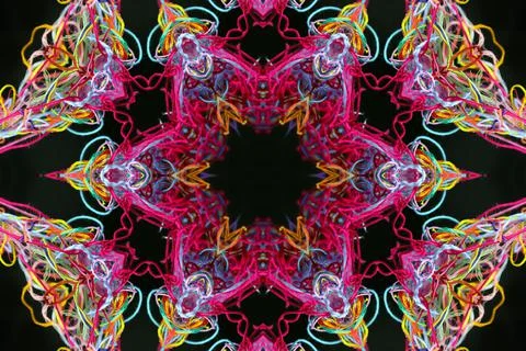 Abstract pattern of colorful threads with 3D effect Illustrazione stock