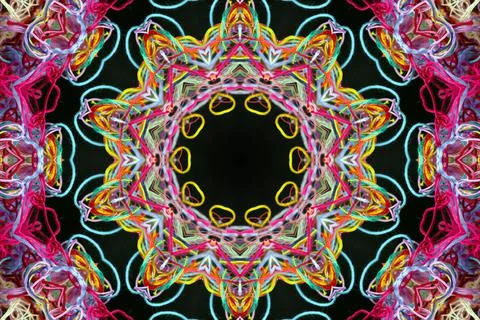 Abstract pattern of colorful threads with 3D effect 库存插图