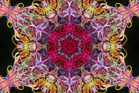 Abstract pattern of colorful threads with 3D effect Stock Illustration