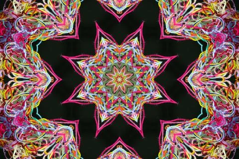 Abstract pattern of colorful threads with 3D effect Stock Illustration