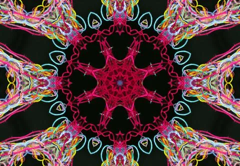 Abstract pattern of colorful threads with 3D effect 库存插图