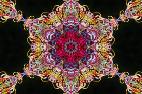 Abstract pattern of colorful threads with 3D effect 스톡 일러스트