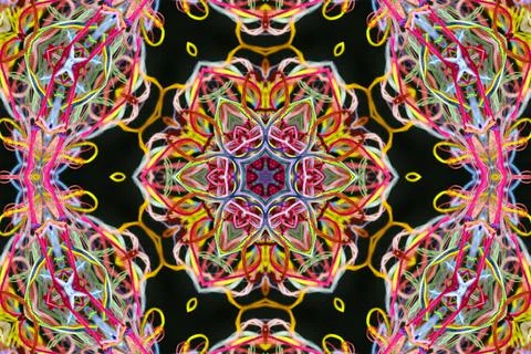 Abstract pattern of colorful threads with 3D effect Illustrazione stock