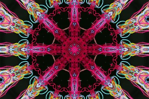 Abstract pattern of colorful threads with 3D effect イラスト素材