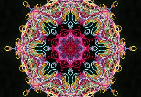 Abstract pattern of colorful threads with 3D effect Illustrazione stock