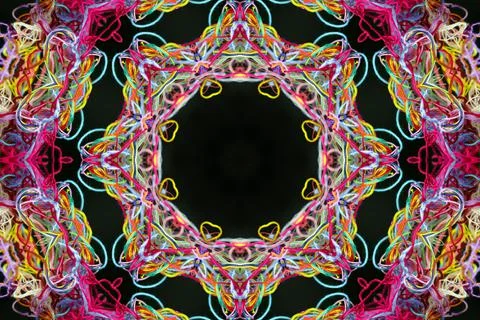 Abstract pattern of colorful threads with 3D effect イラスト素材