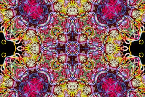 Abstract pattern of colorful threads with 3D effect イラスト素材