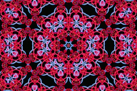 Abstract pattern of colorful threads on a black background Stockillustratie