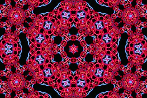 Abstract pattern of colorful threads on a black background Stock Illustration