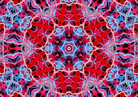 Abstract pattern of colorful threads on a black background Stockillustratie