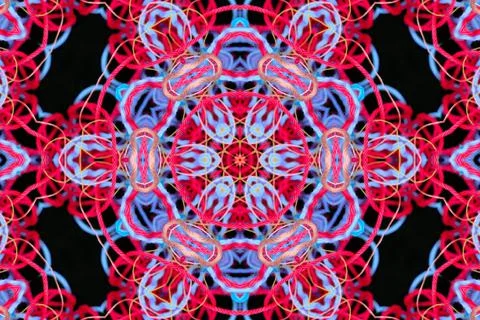 Abstract pattern of colorful threads on a black background Illustrazione stock