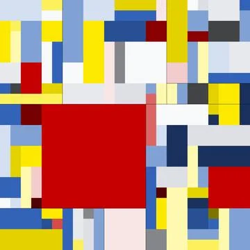 Abstract pattern with colorful tones and a red square at center Stock Illustration