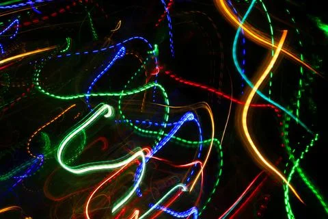Abstract pattern from colorful traces of lights 写真素材