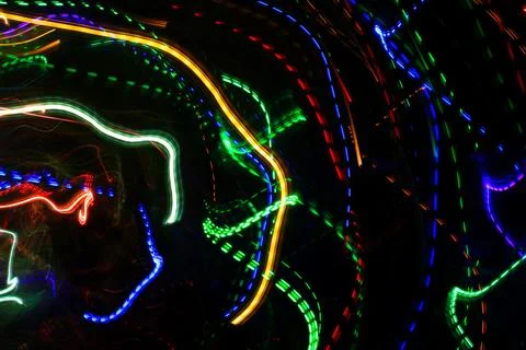 Abstract pattern from colorful traces of lights Stock-Fotos