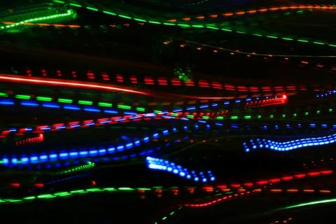 Abstract pattern from colorful traces of lights 写真素材