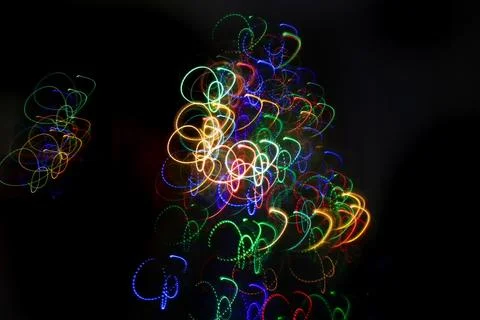 Abstract pattern from colorful traces of lights 写真素材
