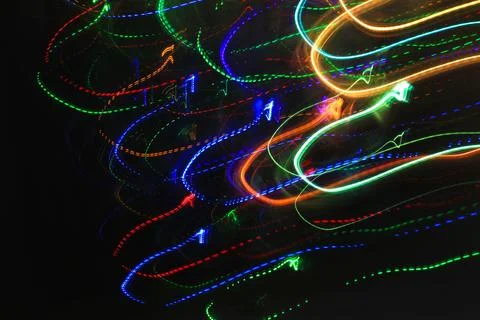 Abstract pattern from colorful traces of lights Stock Photos