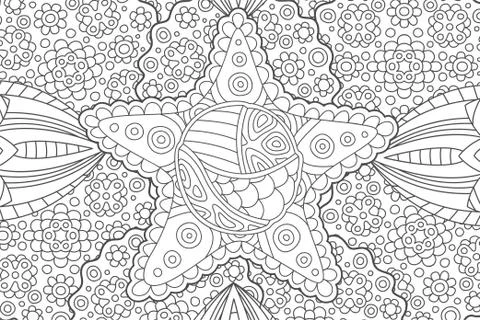 Abstract pattern for coloring book with star Stock Illustration