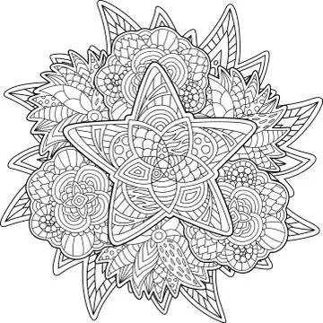 Abstract pattern for coloring book with star Stock Illustration