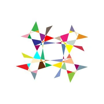 Abstract pattern composed of multicolored geometric shapes. Illustrazione stock