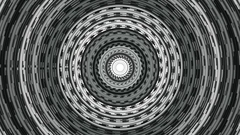 Abstract pattern with concentric circles in black and white Stock Footage 339456855