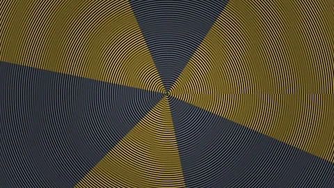 Abstract pattern with concentric circles in dark and gold Stock Footage 339459312