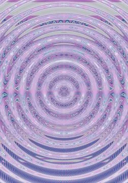 Abstract Pattern of Concentric Circles in a Digital Psychedelic Style Stock Illustration