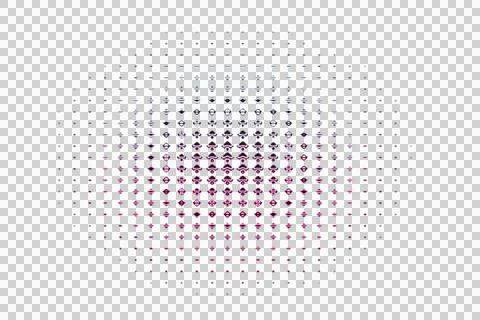 Abstract pattern with concentric circles in pink blue and purple on black Stockillustratie
