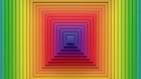 Abstract pattern of concentric square rings, displacement effect, looping Stock Footage 220289480