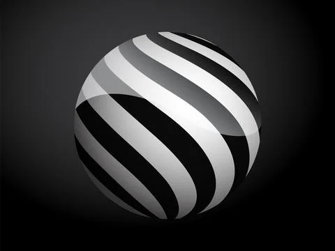 Abstract pattern cover black and white 3D ball. Vector illustration isolated Stock Illustration