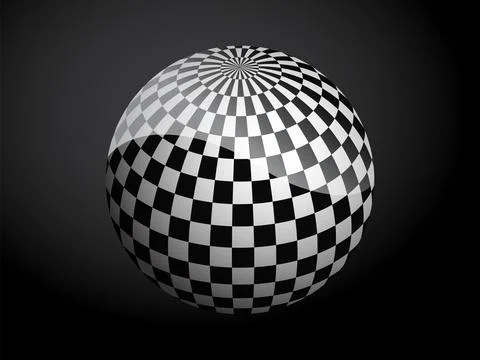 Abstract pattern cover black and white 3D ball. Vector illustration on dark b 스톡 일러스트