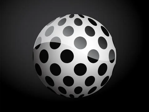 Abstract pattern cover black and white 3D ball. Vector illustration isolated 스톡 일러스트