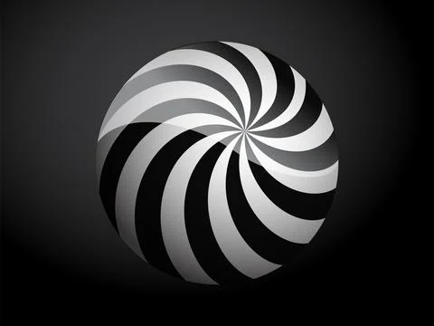 Abstract pattern cover black and white 3D ball. Vector illustration on dark b 스톡 일러스트