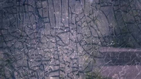 Abstract pattern of cracks on glass Stock Photos