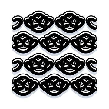 Abstract pattern creating repeating stylized cloud shapes イラスト素材